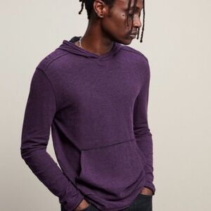 John Varvatos Brannon Purple Cotton Jaquard Knit Hoodie Size XXL